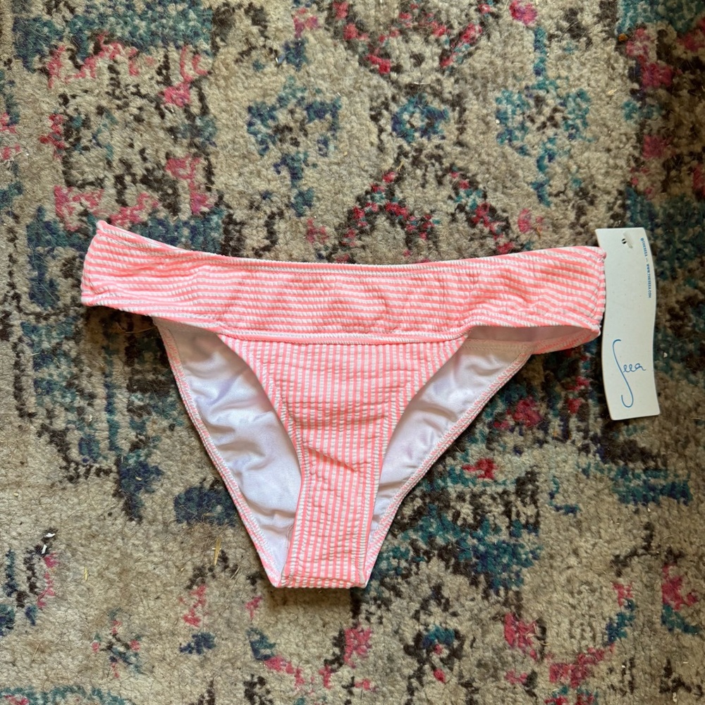 NWT Seea The Rini Pink Striped Bikini Bottom